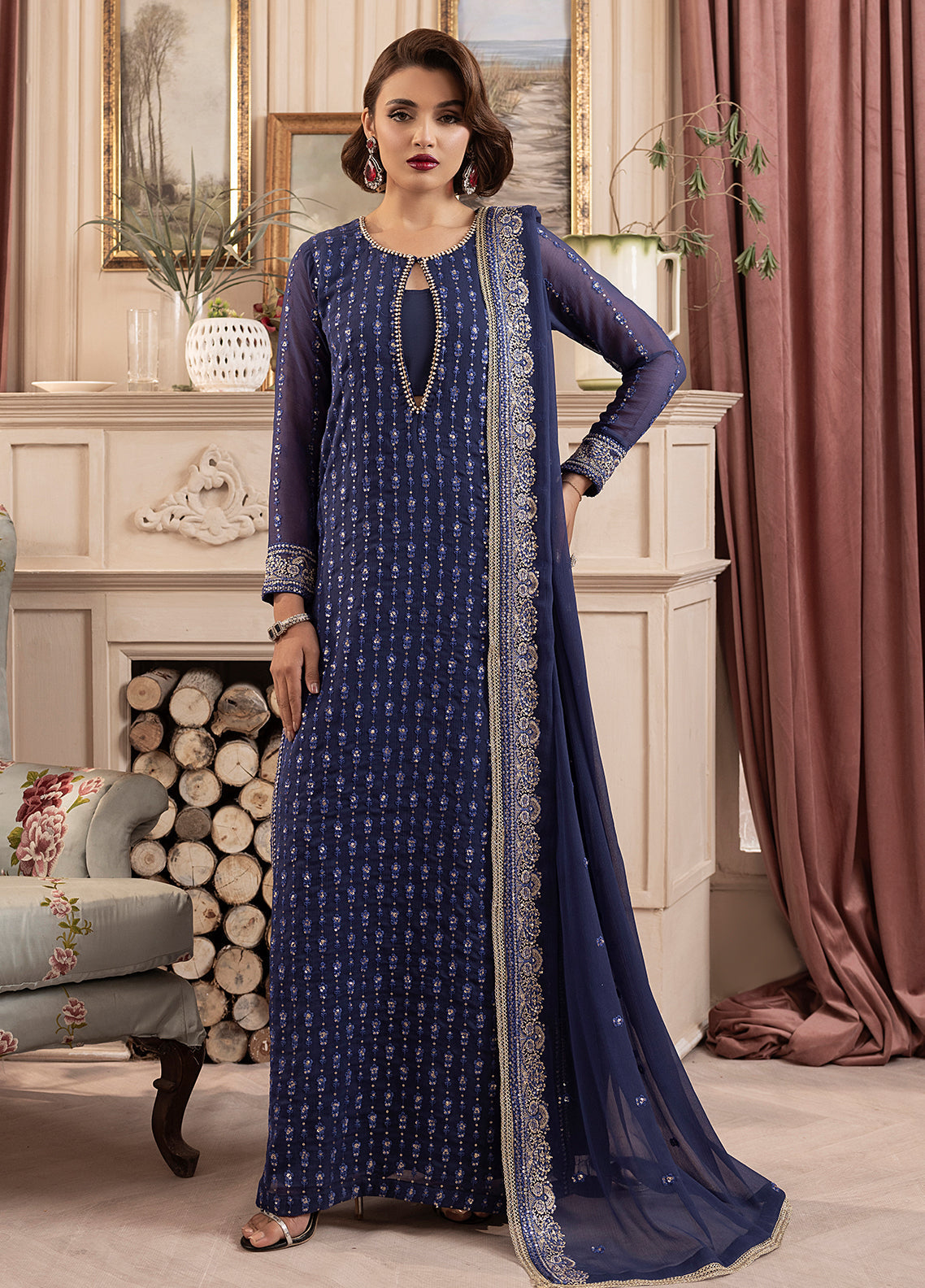 Sahane | Elyssa Festive Chiffon | CT-19002 Elle - ELYSSA by Sahane - Designer Dress - Type: Ladies Clothes - Available at Libayah - 100% Original