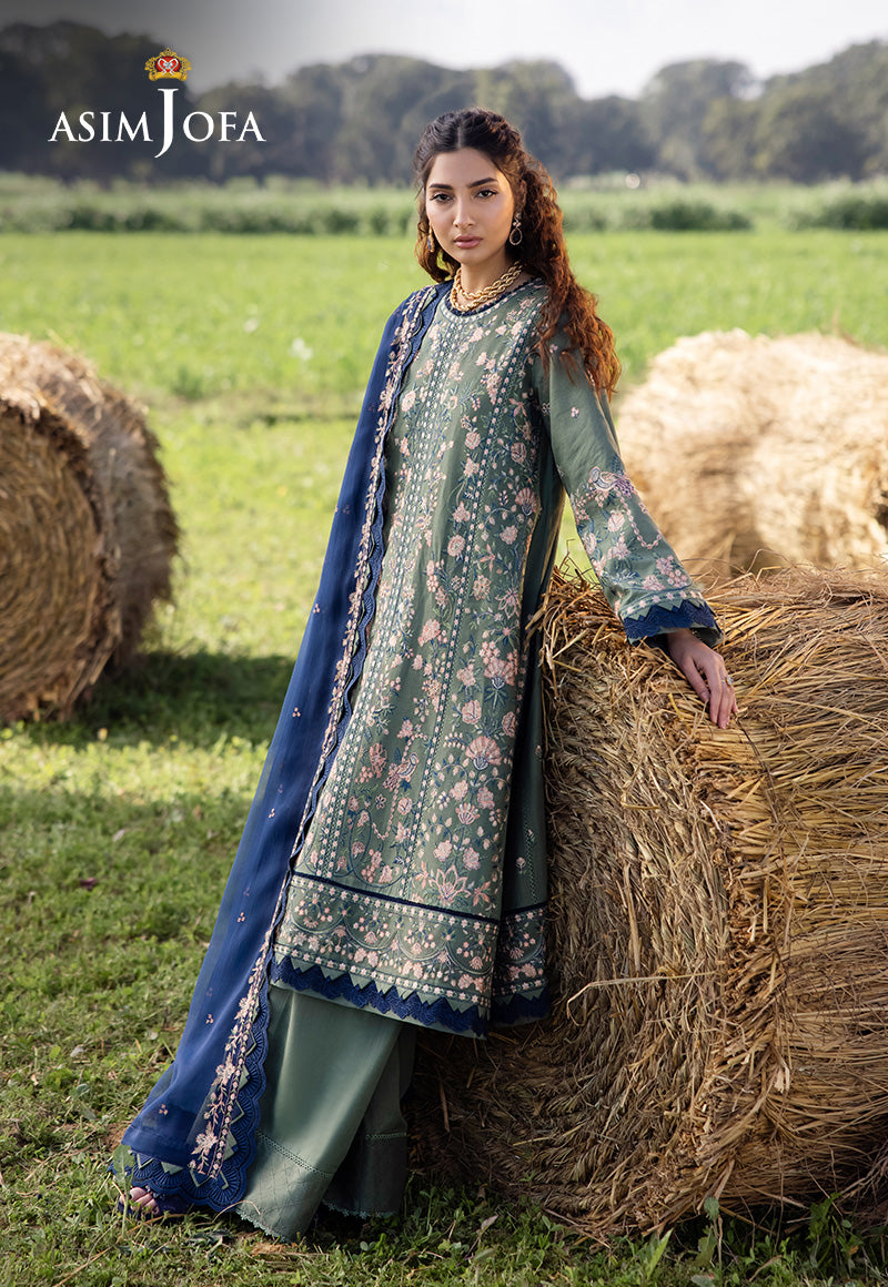 Asim Jofa | Luxury Lawn 25 | AJELL-14 by Asim Jofa - Designer Dress - Type: Ladies Clothes - Available at Libayah - 100% Original