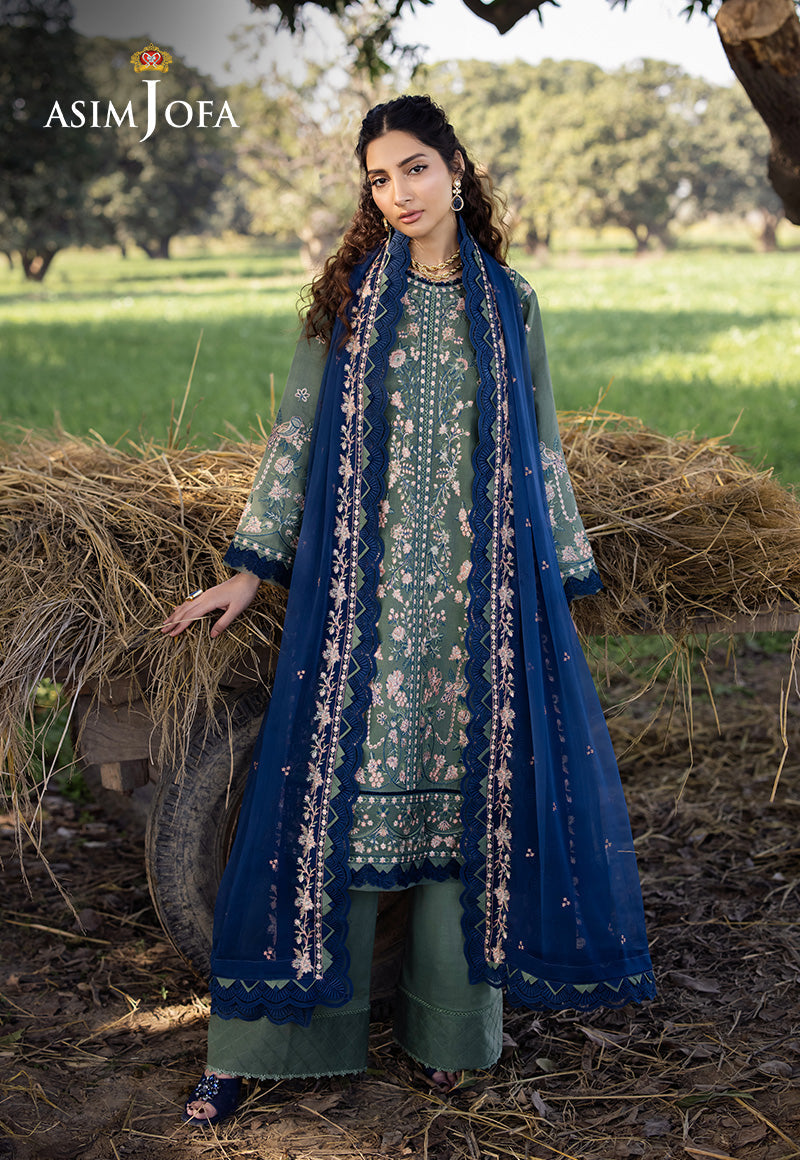 Asim Jofa | Luxury Lawn 25 | AJELL-14 by Asim Jofa - Designer Dress - Type: Ladies Clothes - Available at Libayah - 100% Original