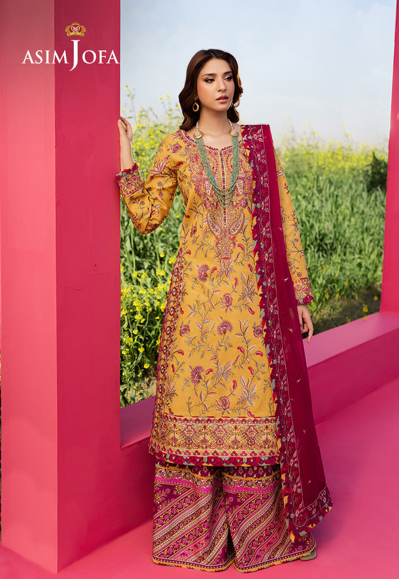 Asim Jofa | Luxury Lawn 25 | AJELL-07 by Asim Jofa - Designer Dress - Type: Ladies Clothes - Available at Libayah - 100% Original