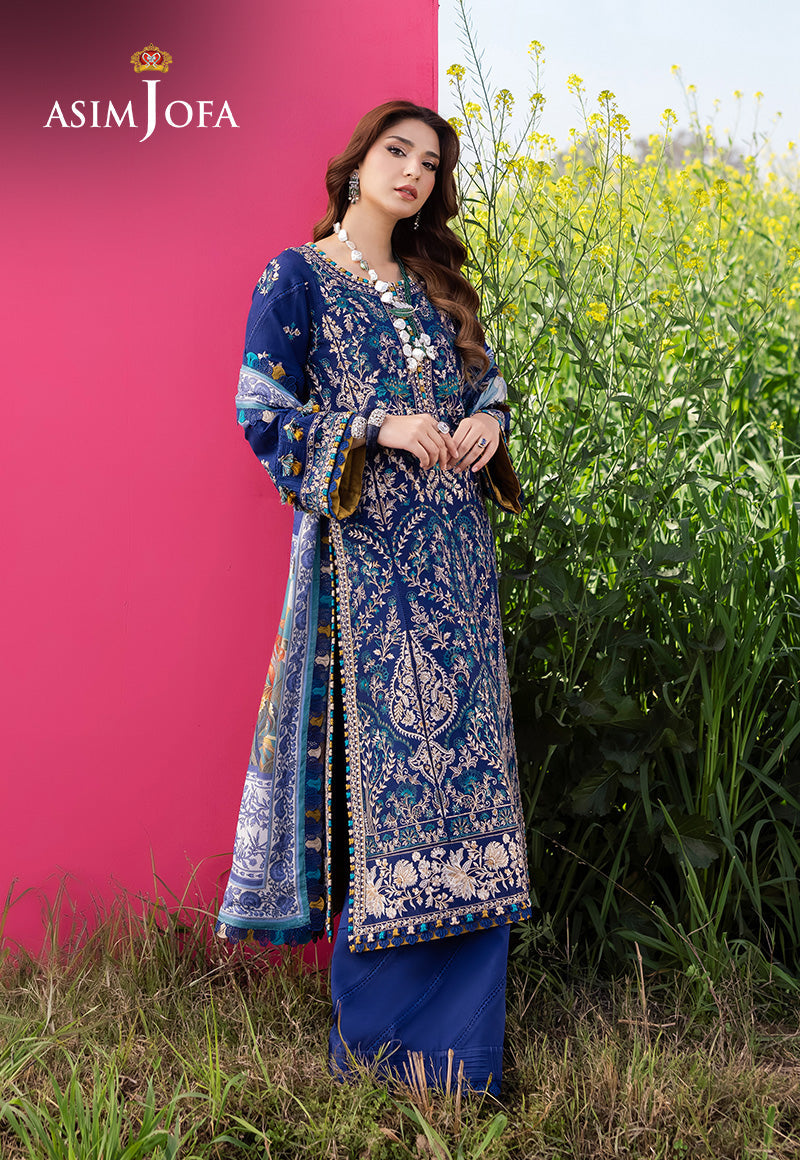 Asim Jofa | Luxury Lawn 25 | AJELL-11 by Asim Jofa - Designer Dress - Type: Ladies Clothes - Available at Libayah - 100% Original