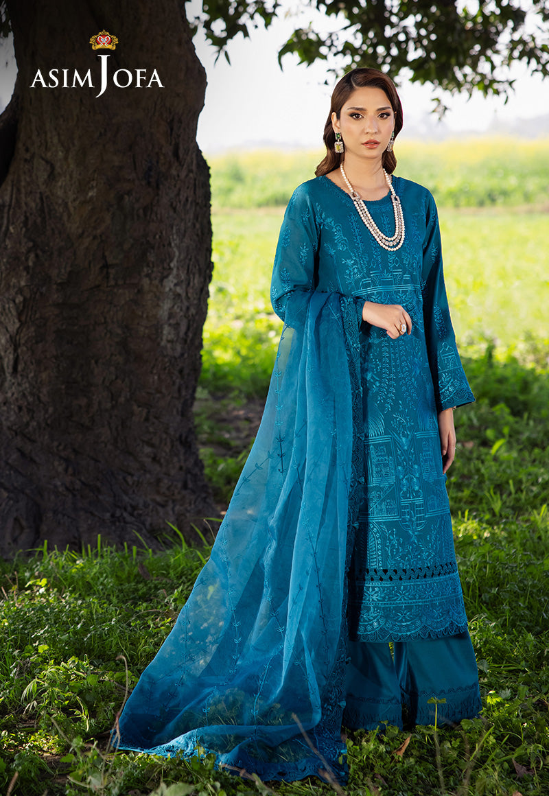 Asim Jofa | Luxury Lawn 25 | AJELL-17 by Asim Jofa - Designer Dress - Type: Ladies Clothes - Available at Libayah - 100% Original