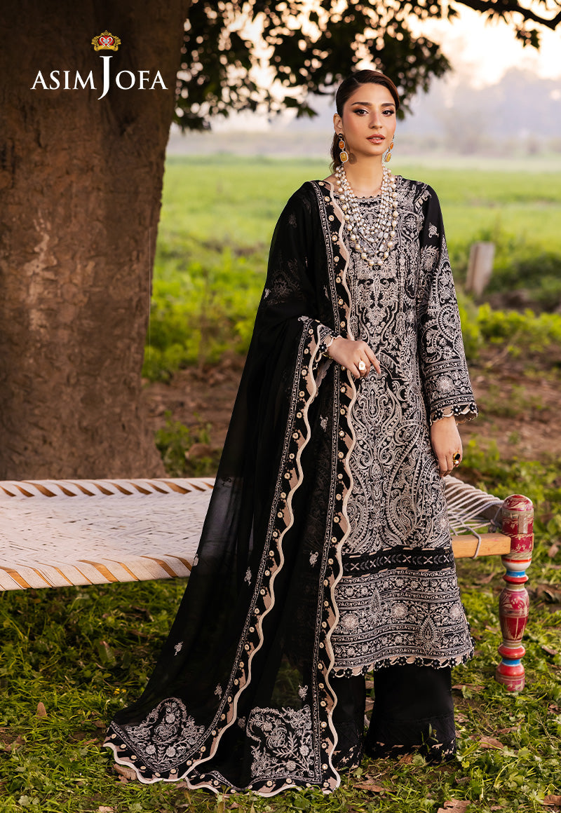 Asim Jofa | Luxury Lawn 25 | AJELL-03 by Asim Jofa - Designer Dress - Type: Ladies Clothes - Available at Libayah - 100% Original