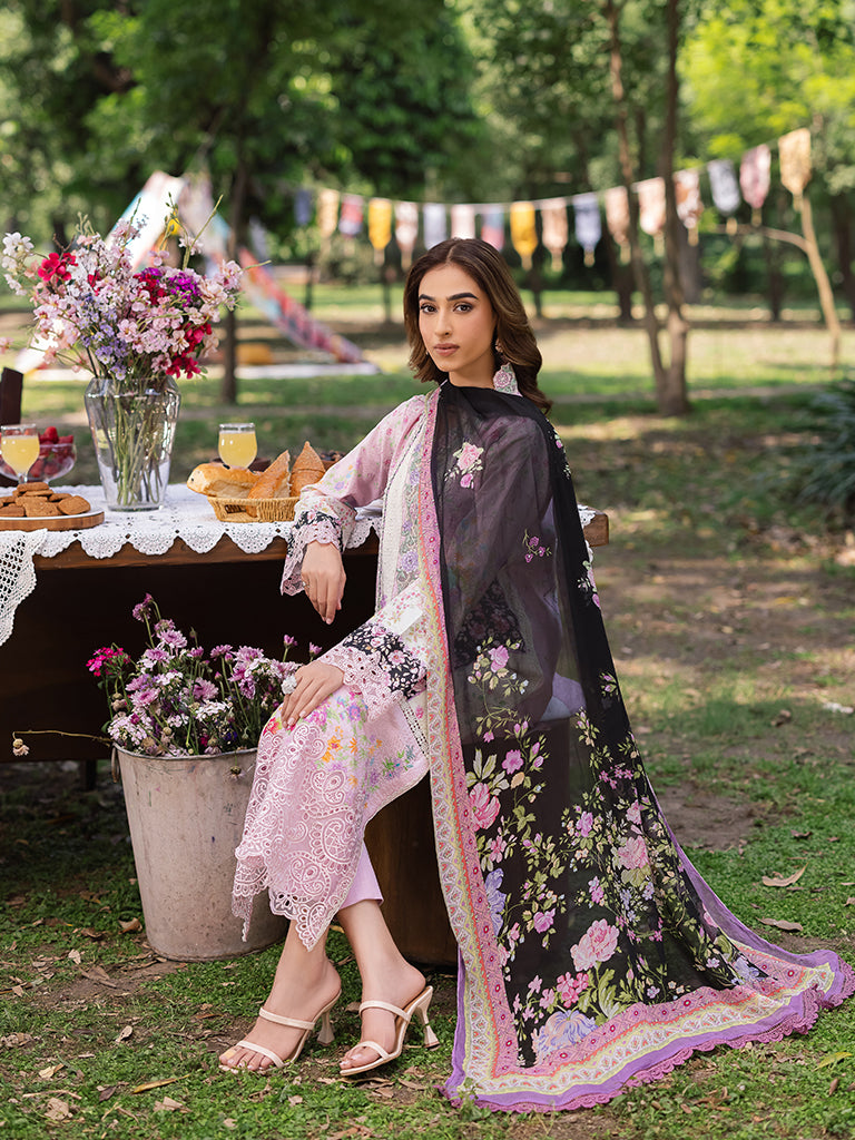 Rajbari | Schiffli Printkari Exclusive | Schiffli Printkari - 01 by Rajbari - Designer Dress - Type: Ladies Clothes - Available at Libayah - 100% Original