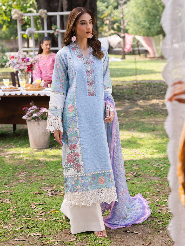 Rajbari | Schiffli Printkari Exclusive | Schiffli Printkari - 04 by Rajbari - Designer Dress - Type: Ladies Clothes - Available at Libayah - 100% Original