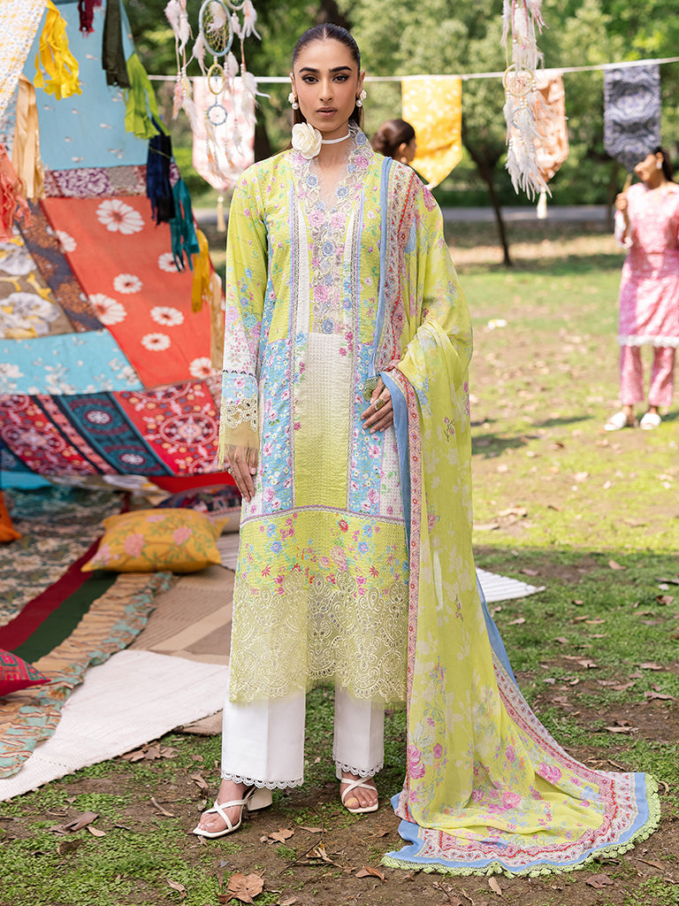Rajbari | Schiffli Printkari Exclusive | Schiffli Printkari - 09 by Rajbari - Designer Dress - Type: Ladies Clothes - Available at Libayah - 100% Original
