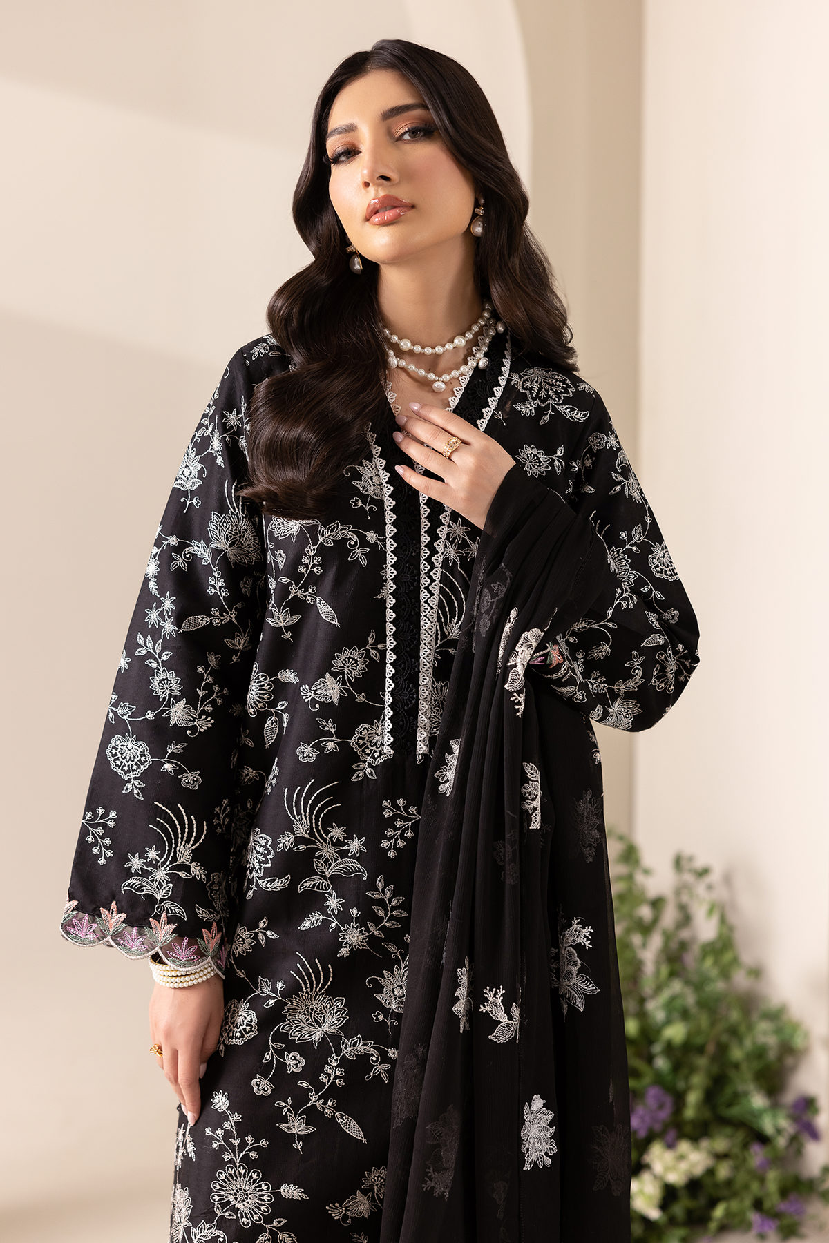 Rajbari | Premium Edition | Embroidered Chiffon Dopatta 10 - by Libayah - Registered Vendor of : Rajbari - 100% Original Designer Dress