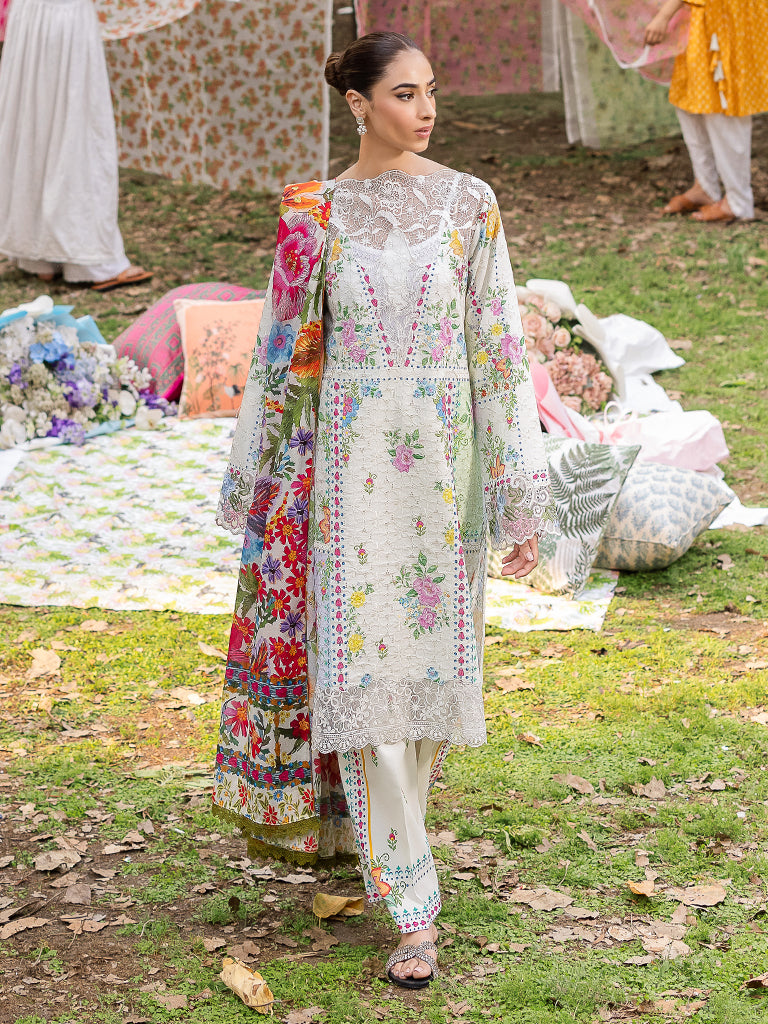 Rajbari | Schiffli Printkari Exclusive | Schiffli Printkari - 08 by Rajbari - Designer Dress - Type: Ladies Clothes - Available at Libayah - 100% Original