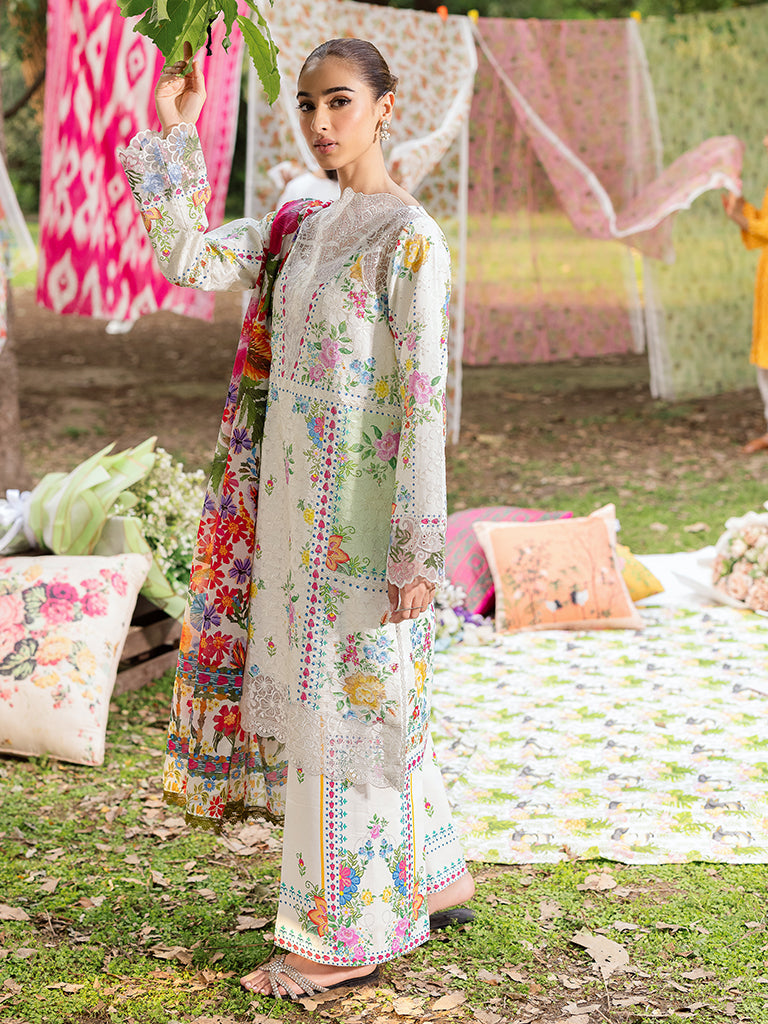Rajbari | Schiffli Printkari Exclusive | Schiffli Printkari - 08 by Rajbari - Designer Dress - Type: Ladies Clothes - Available at Libayah - 100% Original
