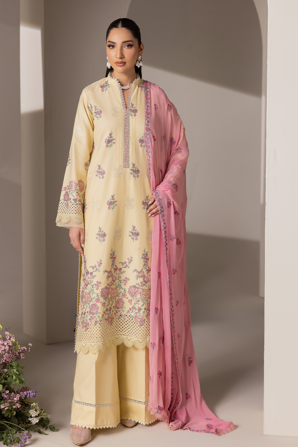 Rajbari | Premium Edition | Embroidered Chiffon Dopatta 09 - by Libayah - Registered Vendor of : Rajbari - 100% Original Designer Dress