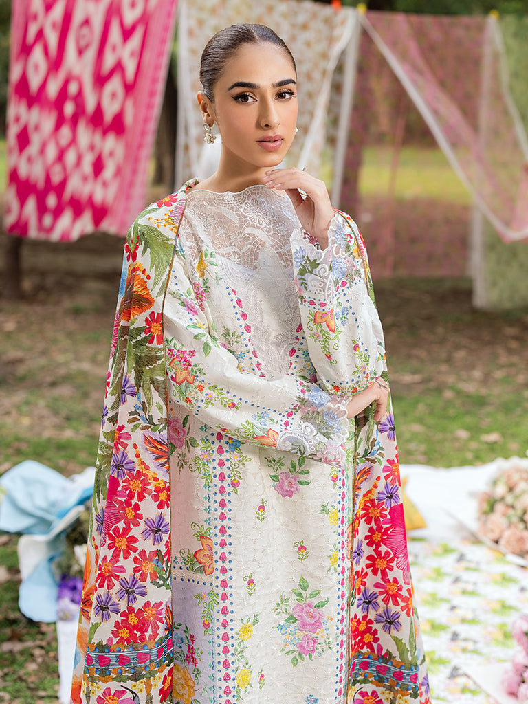 Rajbari | Schiffli Printkari Exclusive | Schiffli Printkari - 08 by Rajbari - Designer Dress - Type: Ladies Clothes - Available at Libayah - 100% Original