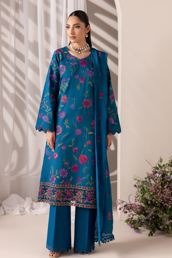 Rajbari | Premium Edition | Embroidered Chiffon Dopatta 11 - by Libayah - Registered Vendor of : Rajbari - 100% Original Designer Dress