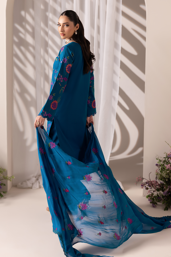Rajbari | Premium Edition | Embroidered Chiffon Dopatta 11 - by Libayah - Registered Vendor of : Rajbari - 100% Original Designer Dress