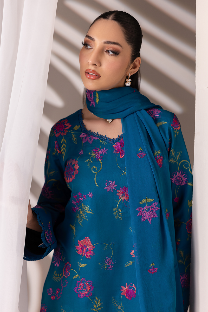 Rajbari | Premium Edition | Embroidered Chiffon Dopatta 11 - by Libayah - Registered Vendor of : Rajbari - 100% Original Designer Dress