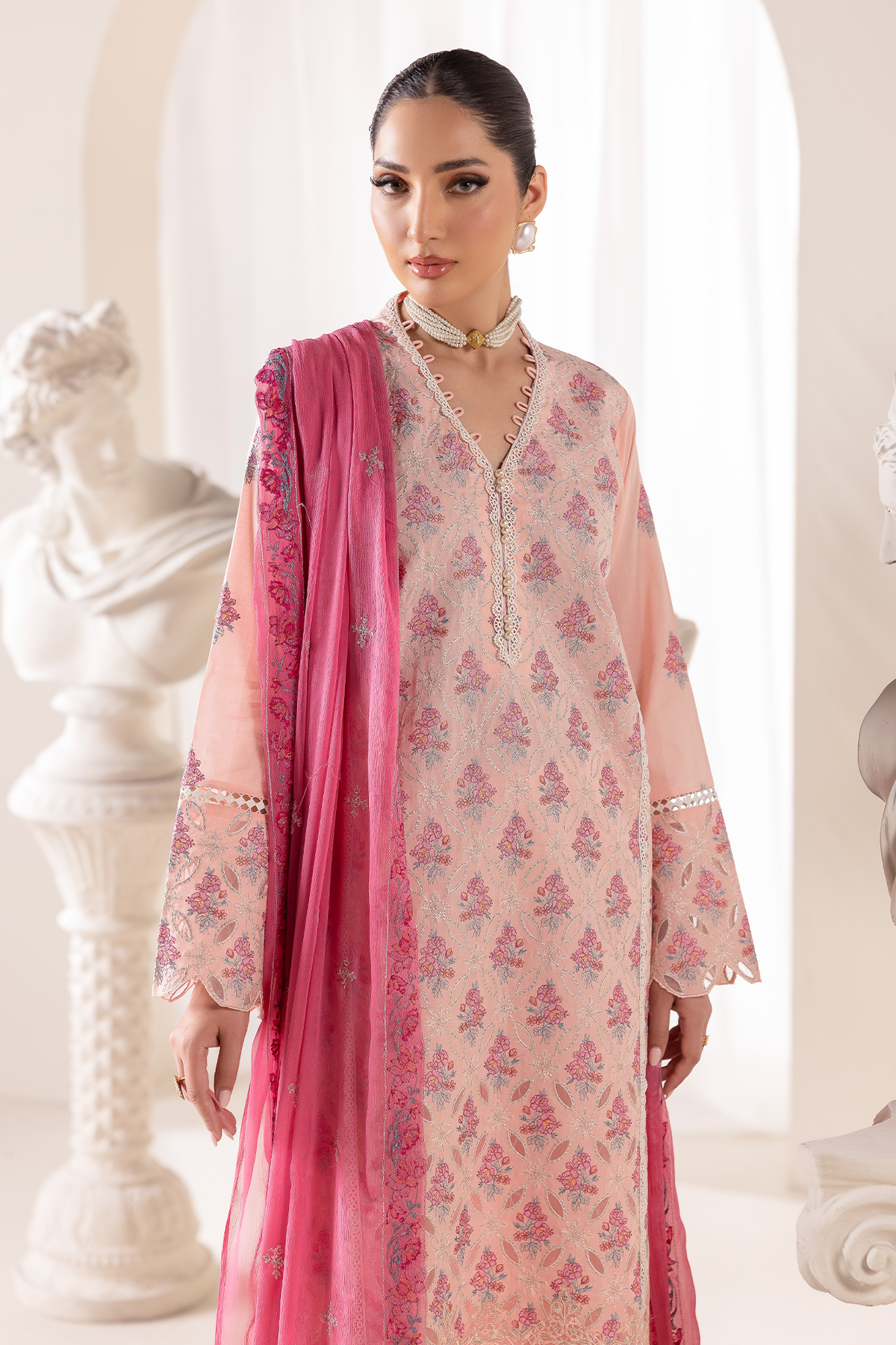 Rajbari | Premium Edition |Embroidered Chiffon Dopatta 02 - by Libayah - Registered Vendor of : Rajbari - 100% Original Designer Dress