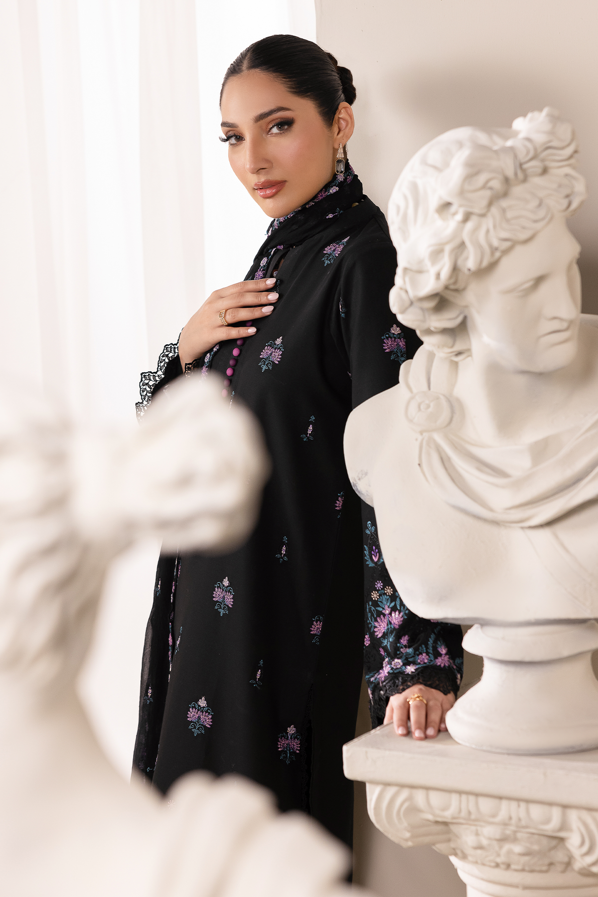 Rajbari | Premium Edition | Embroidered Chiffon Dopatta 01 - by Libayah - Registered Vendor of : Rajbari - 100% Original Designer Dress