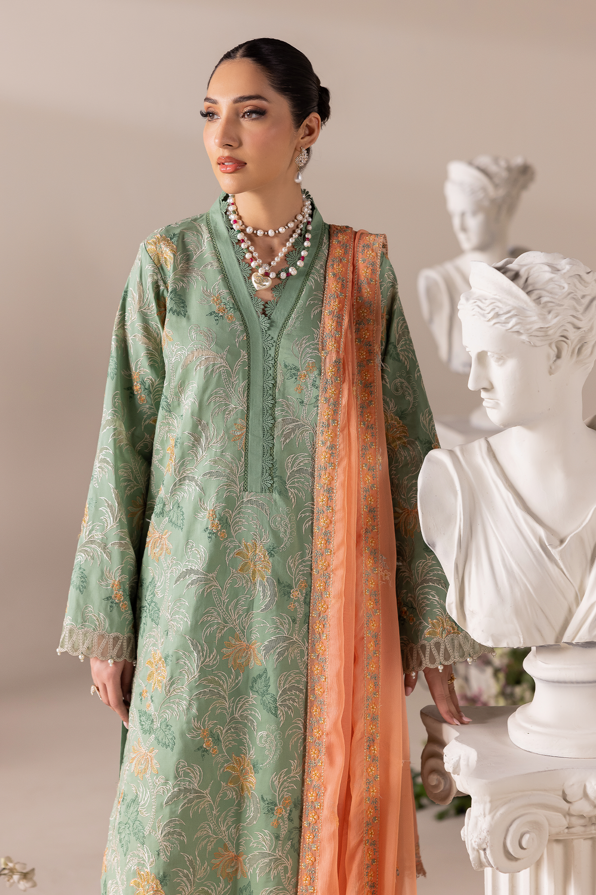 Rajbari | Premium Edition | Embroidered Chiffon Dopatta 06 - by Libayah - Registered Vendor of : Rajbari - 100% Original Designer Dress