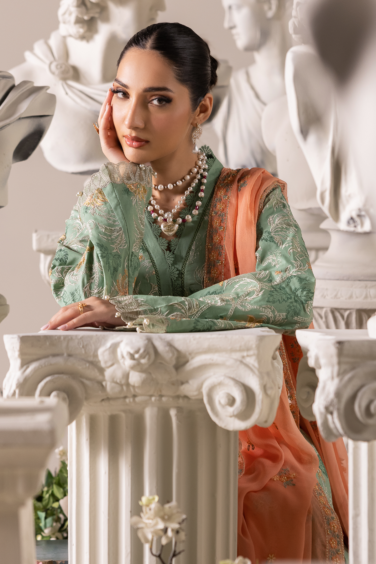 Rajbari | Premium Edition | Embroidered Chiffon Dopatta 06 - by Libayah - Registered Vendor of : Rajbari - 100% Original Designer Dress