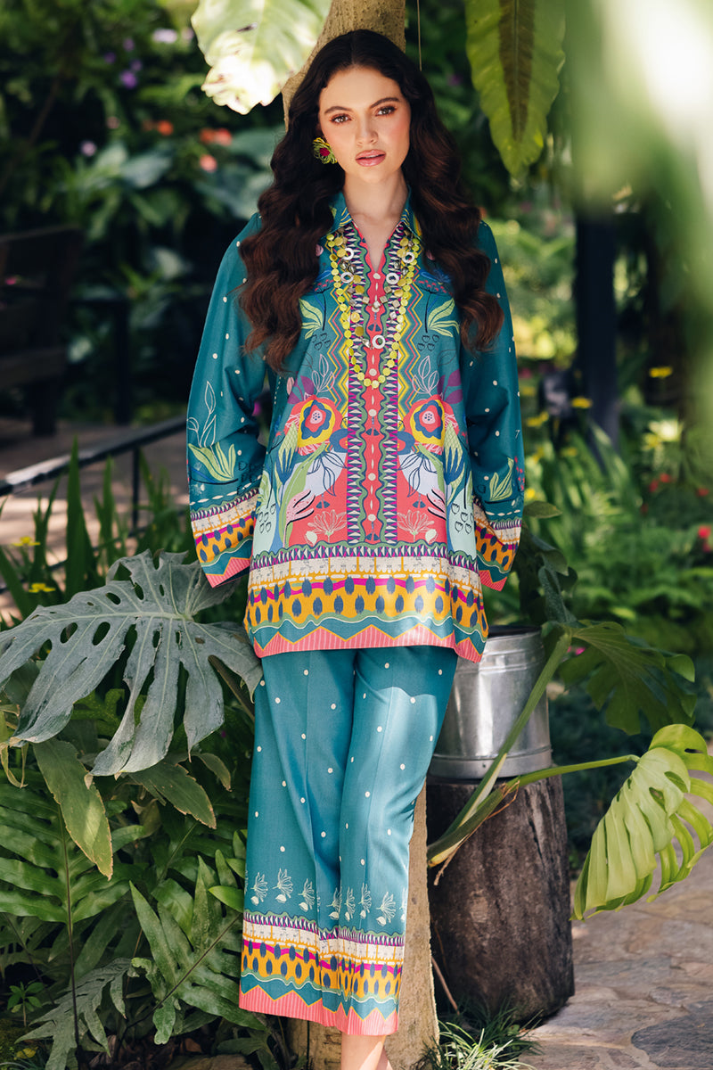 Qalamkar | Printed Co Ords 25 | OP-10 Liva by Qalamkar - Designer Dress - Type: Ladies Clothes - Available at Libayah - 100% Original