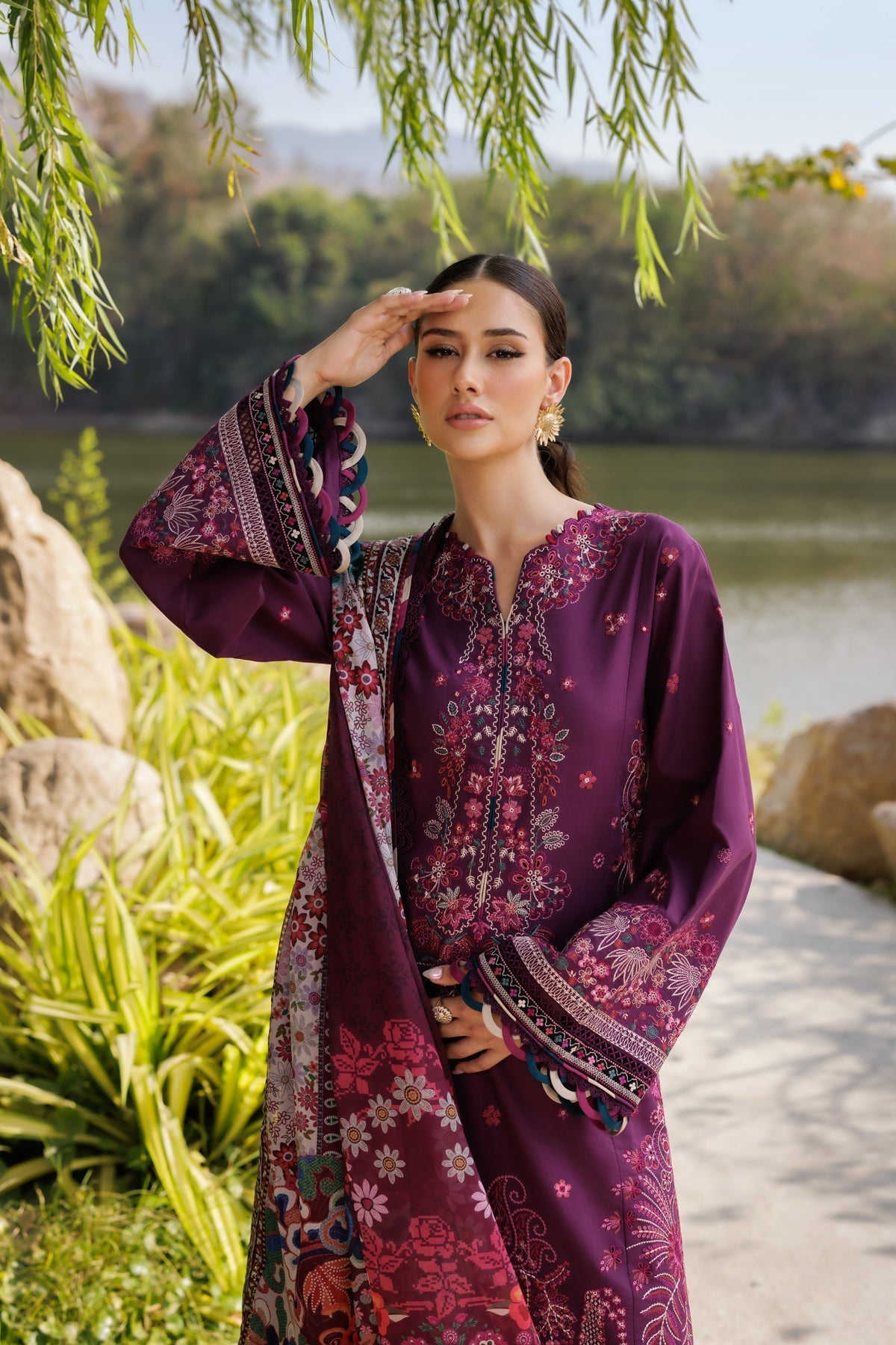Xenia Formals | Luxury Lawn 25 | VIOLET by Xenia Formals - Designer Dress - Type: Ladies Clothes - Available at Libayah - 100% Original