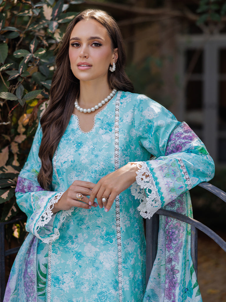 Rajbari | Floral Symphony Lawn 25 | RB-09 by Rajbari - Designer Dress - Type: Ladies Clothes - Available at Libayah - 100% Original