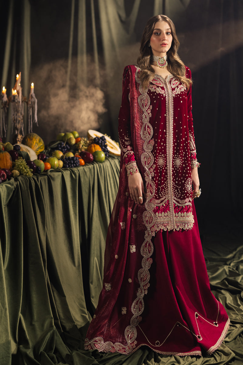 Qalamkar | Velvet Edit | BK-02 AMARA by Qalamkar - Designer Dress - Type: Ladies Clothes - Available at Libayah - 100% Original