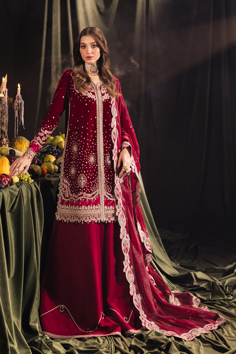 Qalamkar | Velvet Edit | BK-02 AMARA by Qalamkar - Designer Dress - Type: Ladies Clothes - Available at Libayah - 100% Original