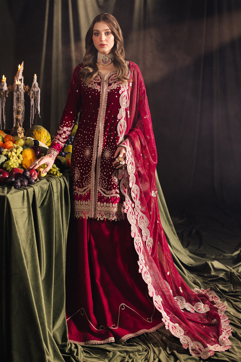 Qalamkar | Velvet Edit | BK-02 AMARA by Qalamkar - Designer Dress - Type: Ladies Clothes - Available at Libayah - 100% Original