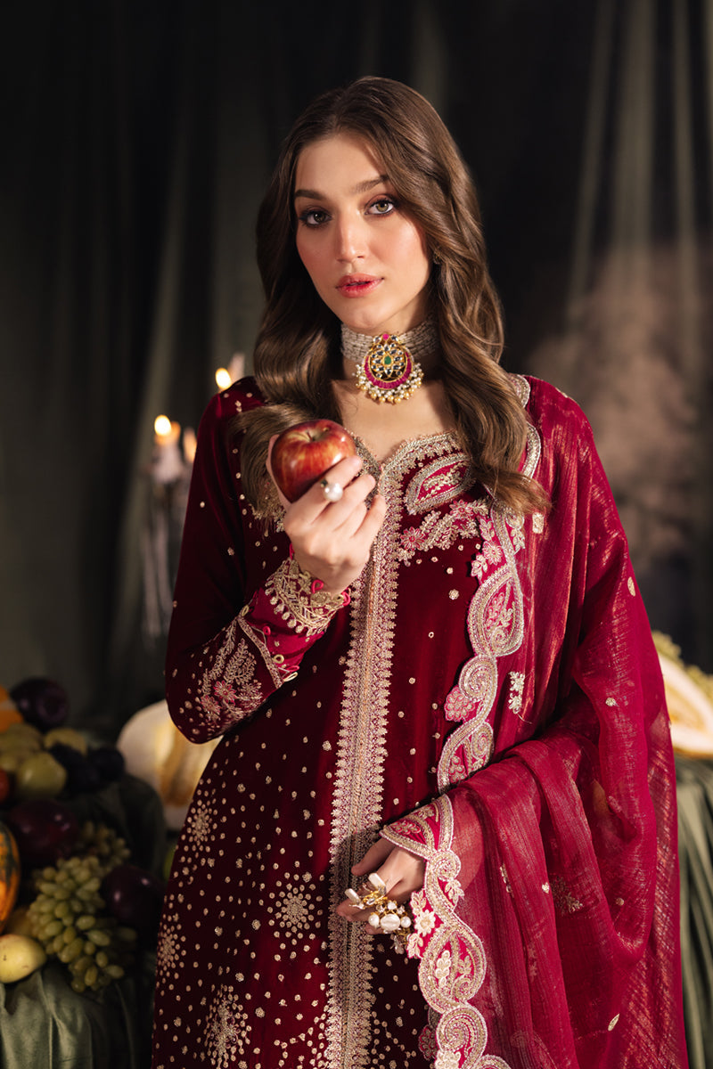 Qalamkar | Velvet Edit | BK-02 AMARA by Qalamkar - Designer Dress - Type: Ladies Clothes - Available at Libayah - 100% Original