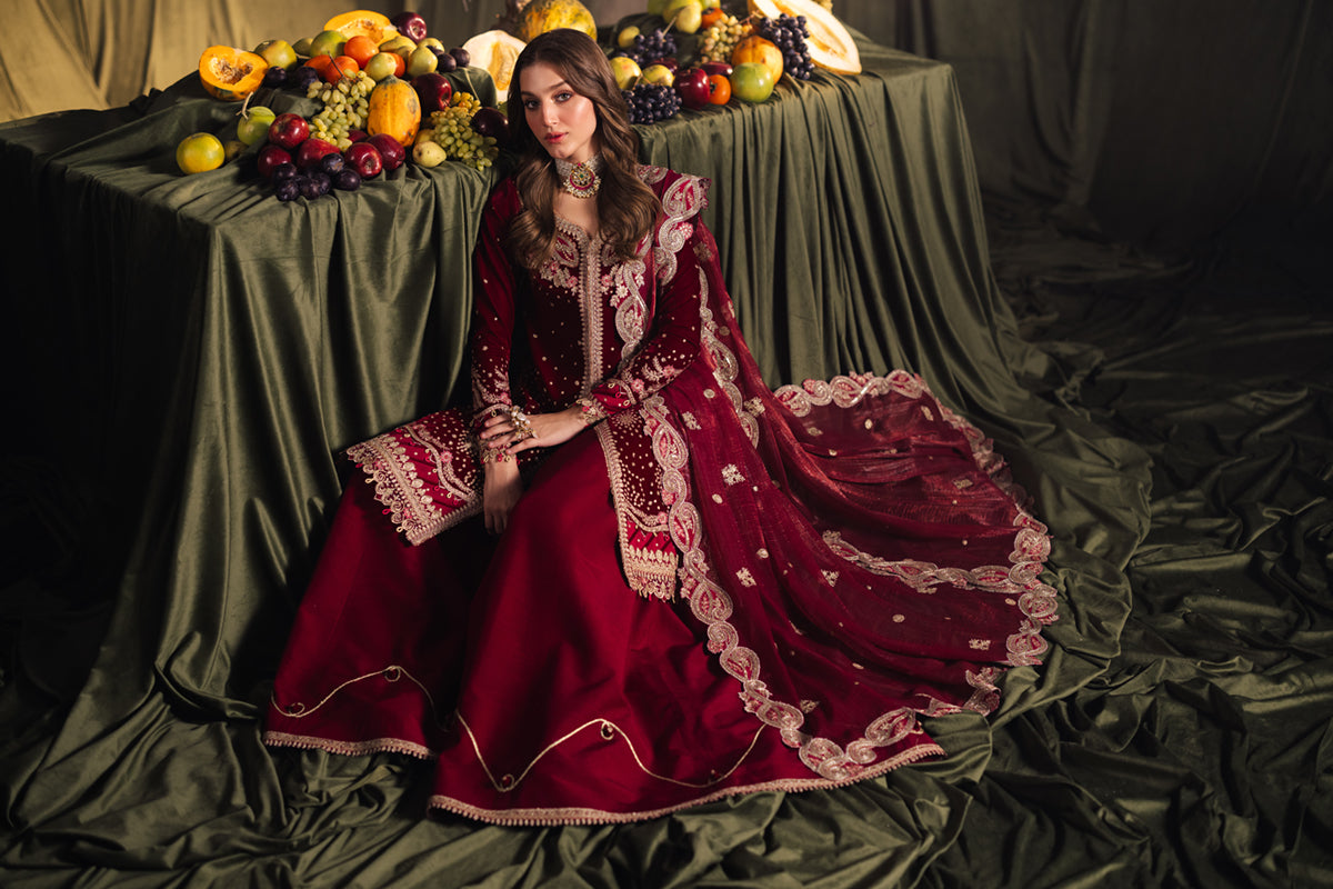 Qalamkar | Velvet Edit | BK-02 AMARA by Qalamkar - Designer Dress - Type: Ladies Clothes - Available at Libayah - 100% Original