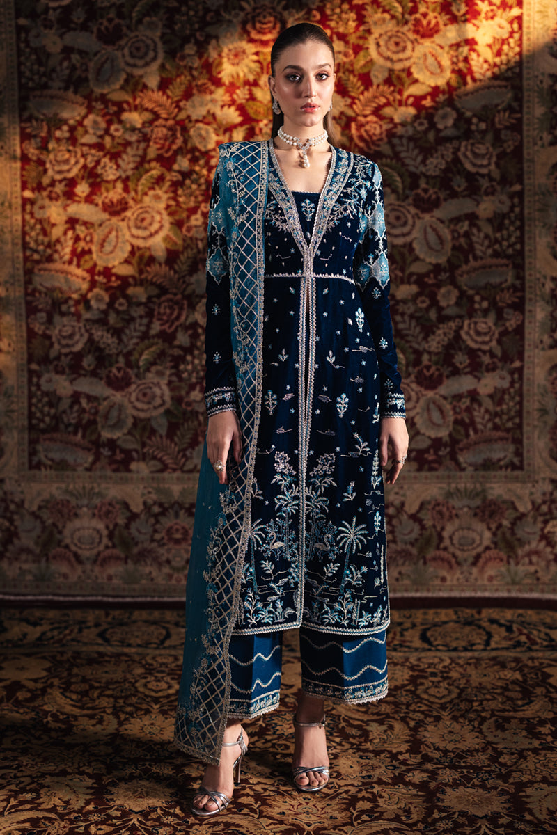 Qalamkar | Velvet Edit | BK-07 LIYANA by Qalamkar - Designer Dress - Type: Ladies Clothes - Available at Libayah - 100% Original