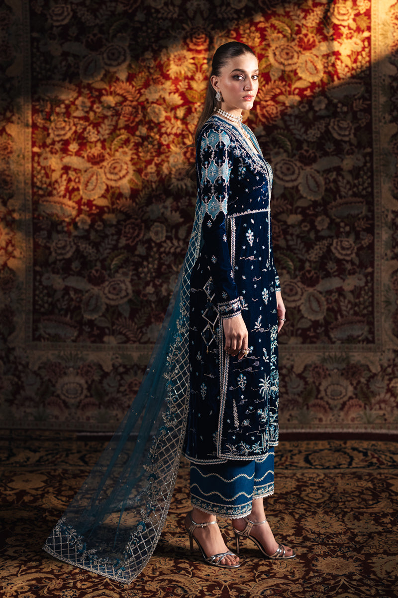 Qalamkar | Velvet Edit | BK-07 LIYANA by Qalamkar - Designer Dress - Type: Ladies Clothes - Available at Libayah - 100% Original