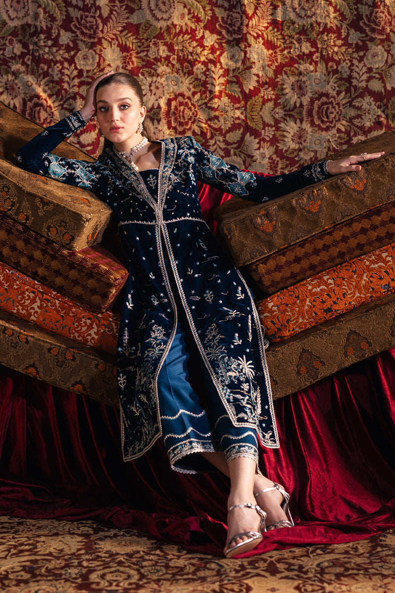 Qalamkar | Velvet Edit | BK-07 LIYANA by Qalamkar - Designer Dress - Type: Ladies Clothes - Available at Libayah - 100% Original