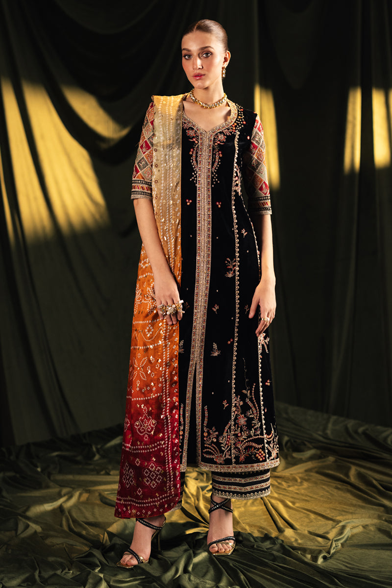 Qalamkar | Velvet Edit | BK-06 ZOLA by Qalamkar - Designer Dress - Type: Ladies Clothes - Available at Libayah - 100% Original