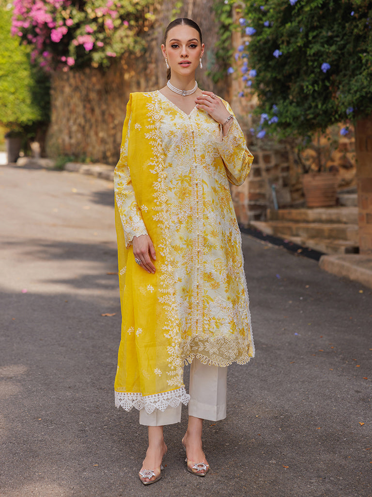 Rajbari | Floral Symphony Lawn 25 | RB-01 by Rajbari - Designer Dress - Type: Ladies Clothes - Available at Libayah - 100% Original
