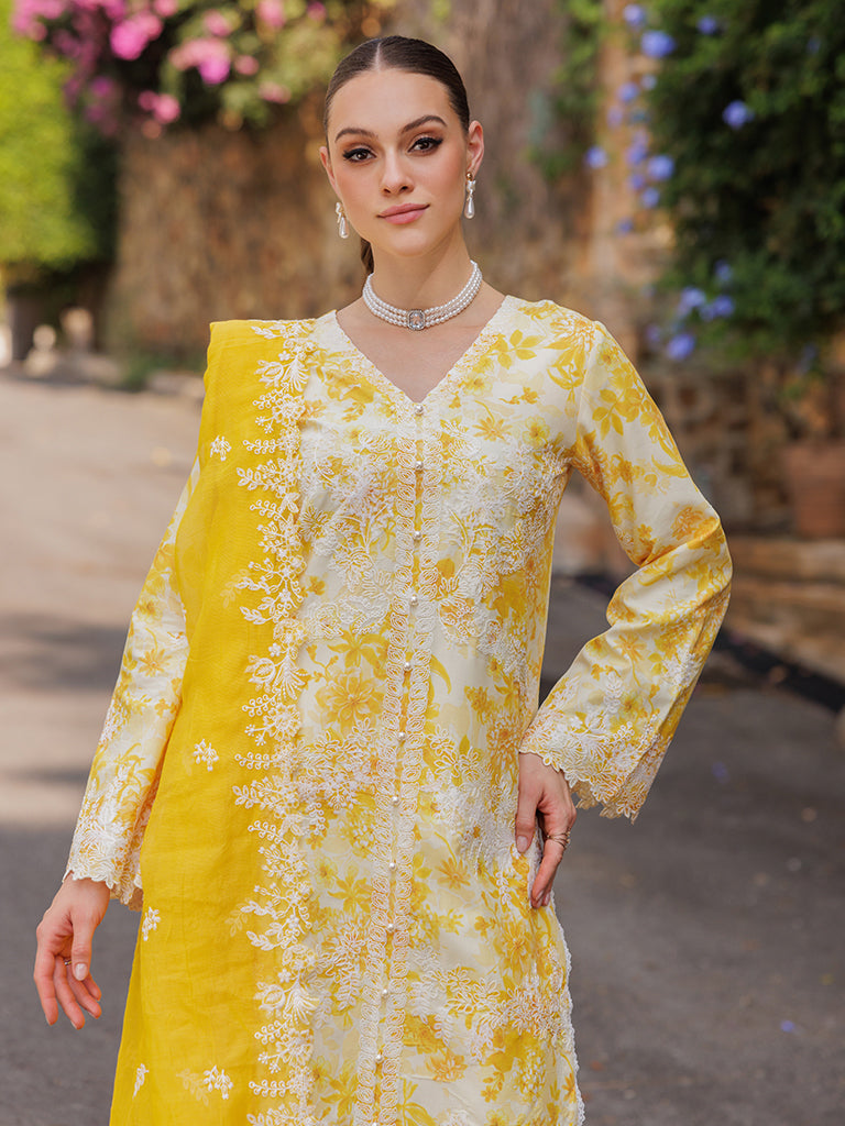 Rajbari | Floral Symphony Lawn 25 | RB-01 by Rajbari - Designer Dress - Type: Ladies Clothes - Available at Libayah - 100% Original