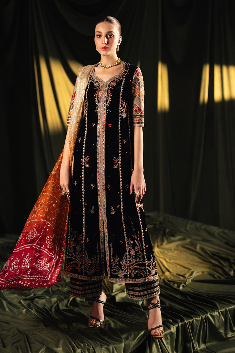 Qalamkar | Velvet Edit | BK-06 ZOLA by Qalamkar - Designer Dress - Type: Ladies Clothes - Available at Libayah - 100% Original