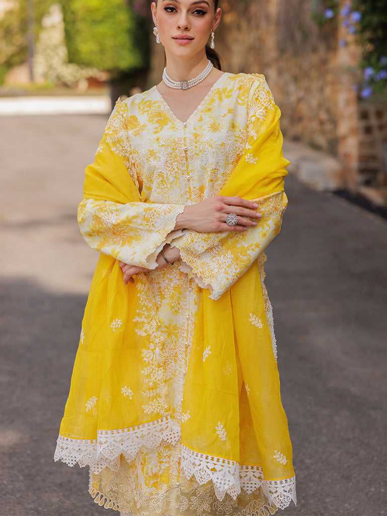Rajbari | Floral Symphony Lawn 25 | RB-01 by Rajbari - Designer Dress - Type: Ladies Clothes - Available at Libayah - 100% Original