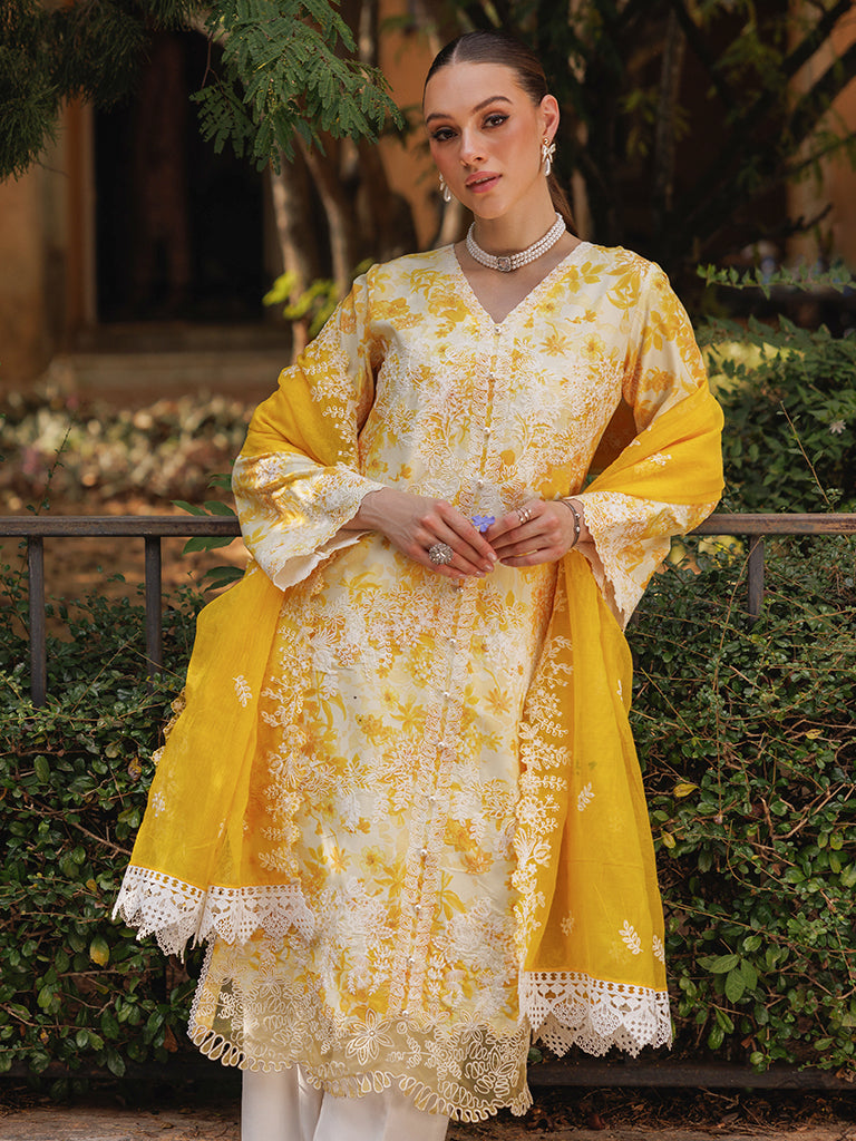 Rajbari | Floral Symphony Lawn 25 | RB-01 by Rajbari - Designer Dress - Type: Ladies Clothes - Available at Libayah - 100% Original