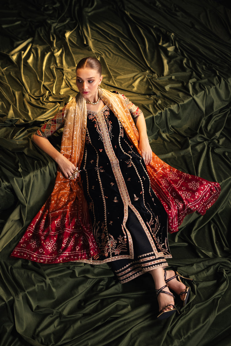 Qalamkar | Velvet Edit | BK-06 ZOLA by Qalamkar - Designer Dress - Type: Ladies Clothes - Available at Libayah - 100% Original