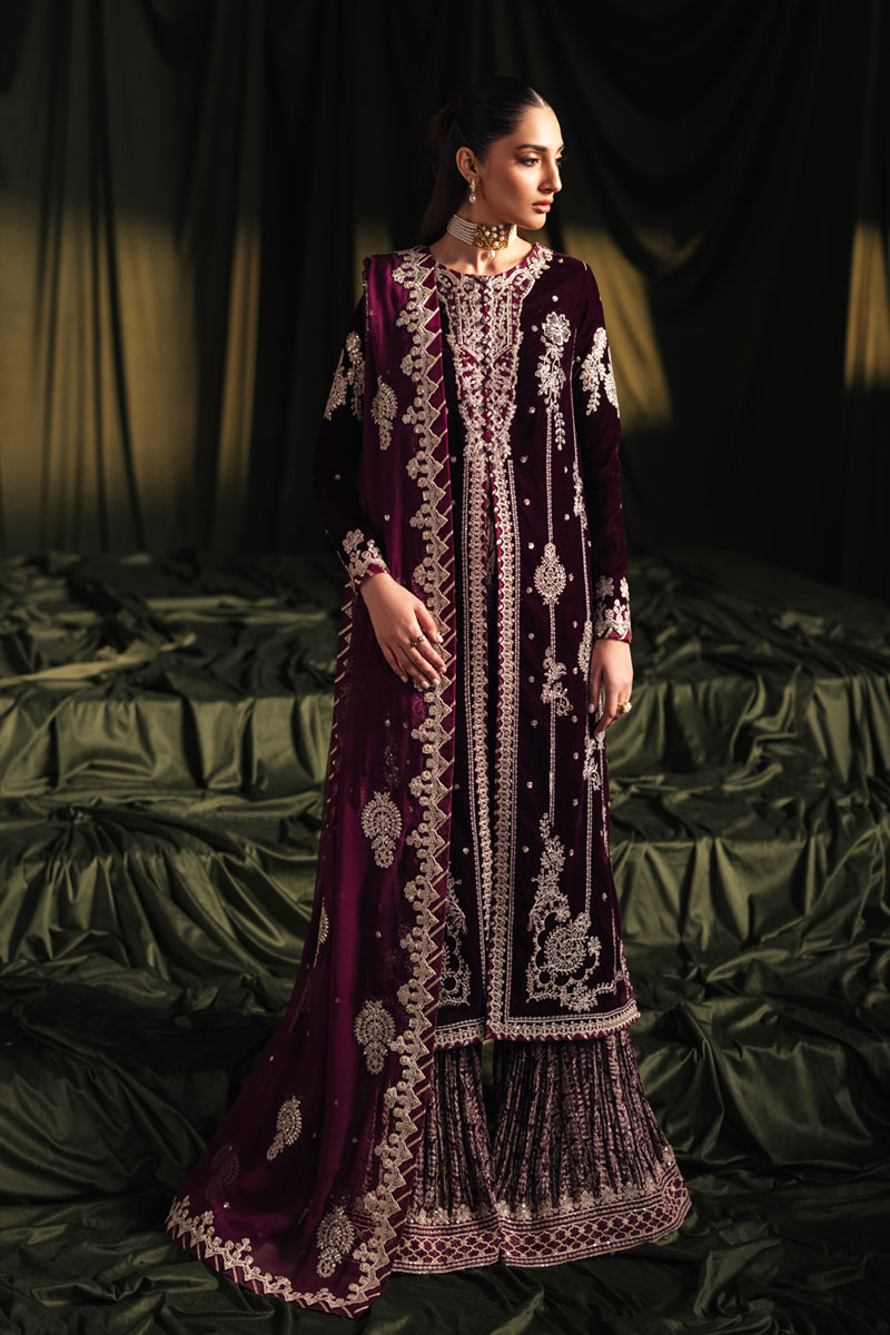 Qalamkar | Velvet Edit | BK-01 AMANI by Qalamkar - Designer Dress - Type: Ladies Clothes - Available at Libayah - 100% Original