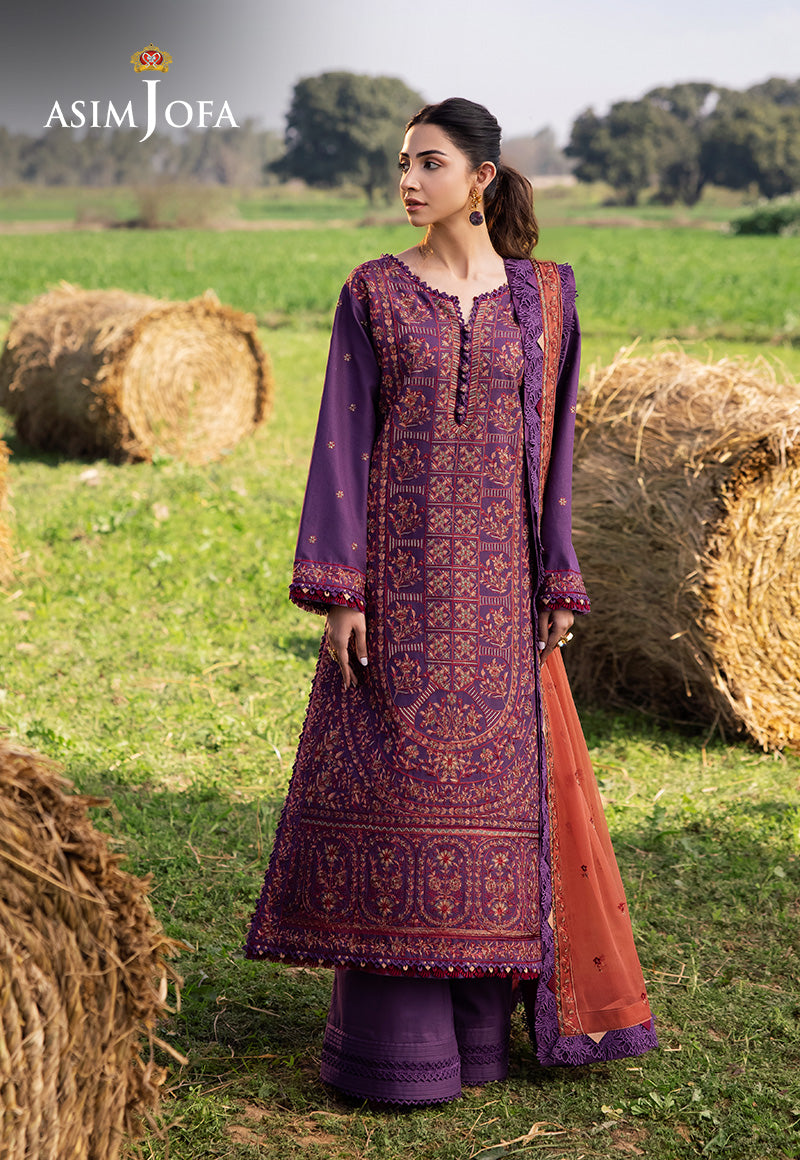 Asim Jofa | Luxury Lawn 25 | AJELL-13 by Asim Jofa - Designer Dress - Type: Ladies Clothes - Available at Libayah - 100% Original