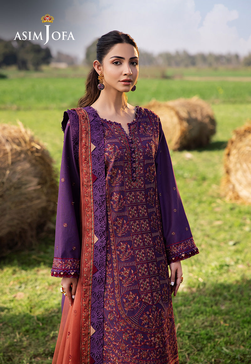 Asim Jofa | Luxury Lawn 25 | AJELL-13 by Asim Jofa - Designer Dress - Type: Ladies Clothes - Available at Libayah - 100% Original