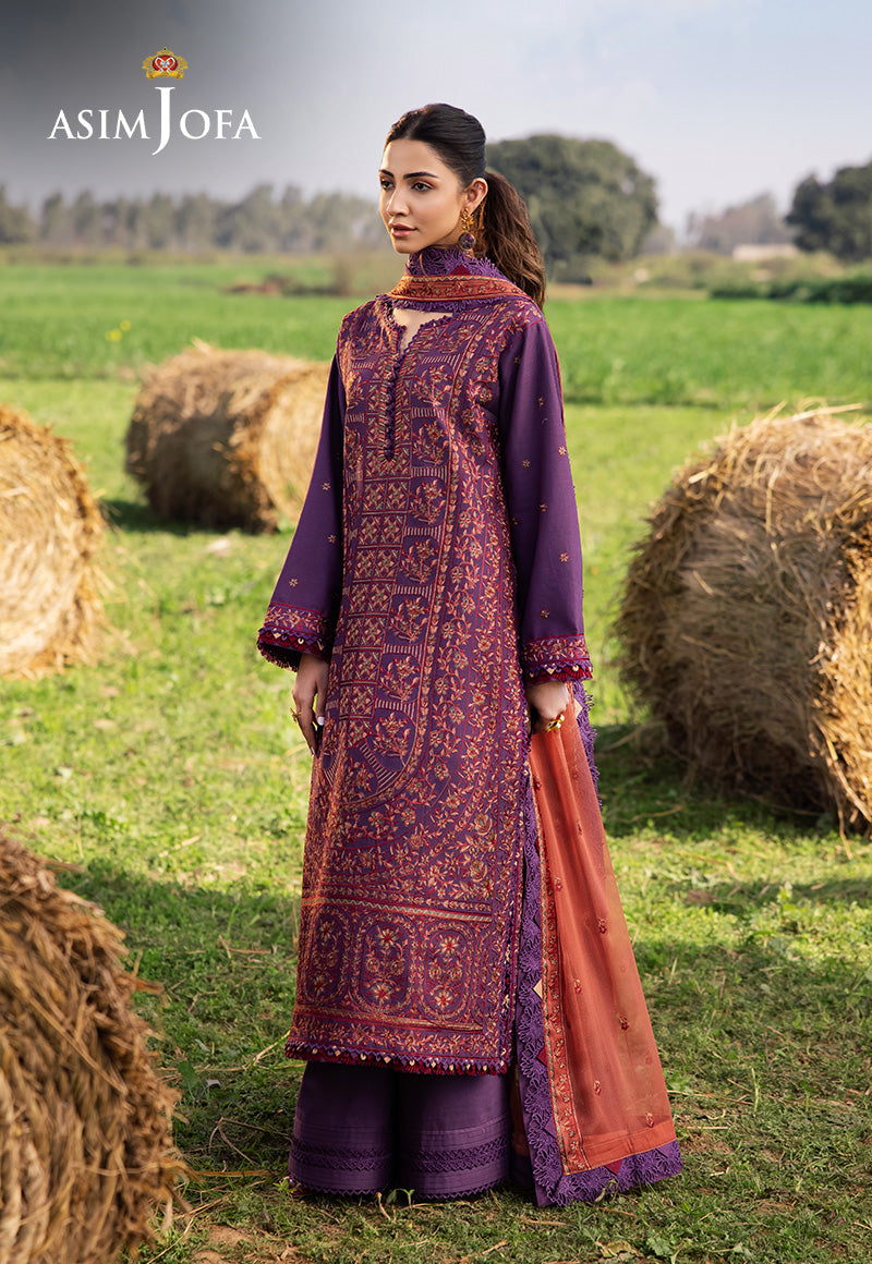 Asim Jofa | Luxury Lawn 25 | AJELL-13 by Asim Jofa - Designer Dress - Type: Ladies Clothes - Available at Libayah - 100% Original