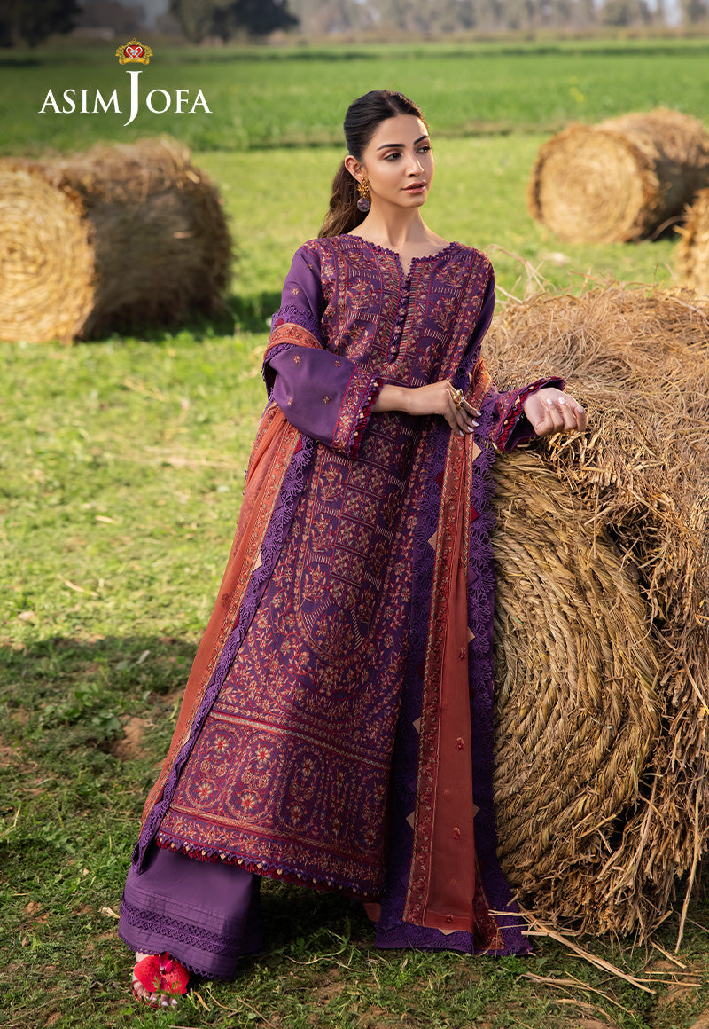 Asim Jofa | Luxury Lawn 25 | AJELL-13 by Asim Jofa - Designer Dress - Type: Ladies Clothes - Available at Libayah - 100% Original