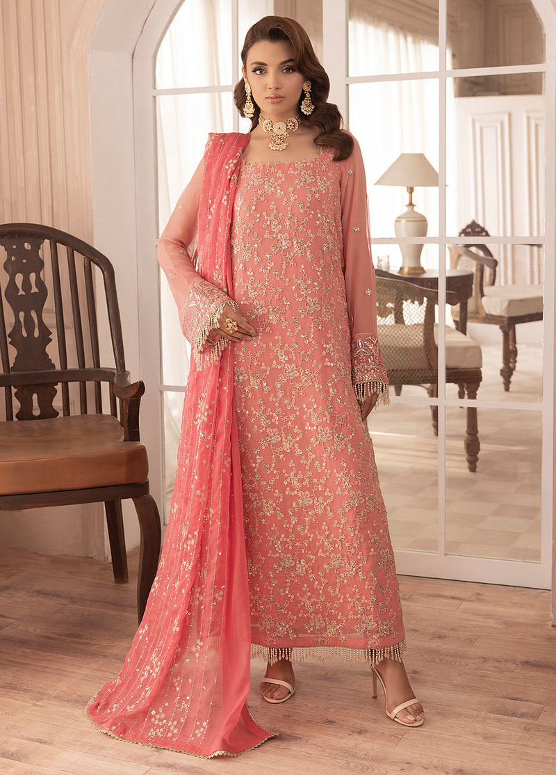 Sahane | Elyssa Festive Chiffon | CT-19003 Rosa - ELYSSA by Sahane - Designer Dress - Type: Ladies Clothes - Available at Libayah - 100% Original