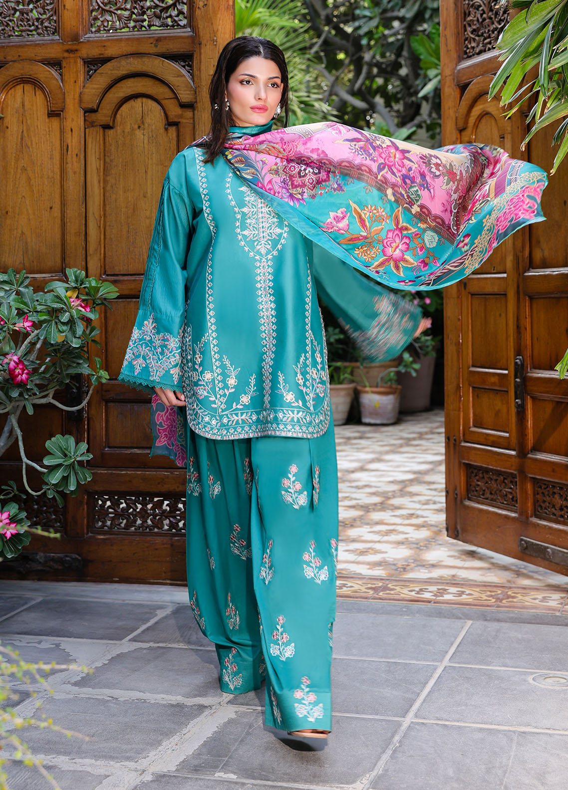 Sahane | Lovent Embroidered Pret 25 | ME23009 Verdelia by Sahane - Designer Dress - Type: Ladies Clothes - Available at Libayah - 100% Original