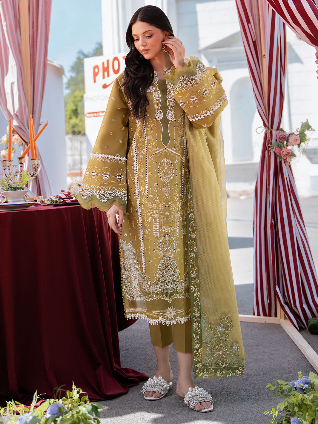 Bin Ilyas | Clara Embroidered Lawn 24 | 211 - A by Bin Ilyas - Designer Dress - Type: Ladies Clothes - Available at Libayah - 100% Original