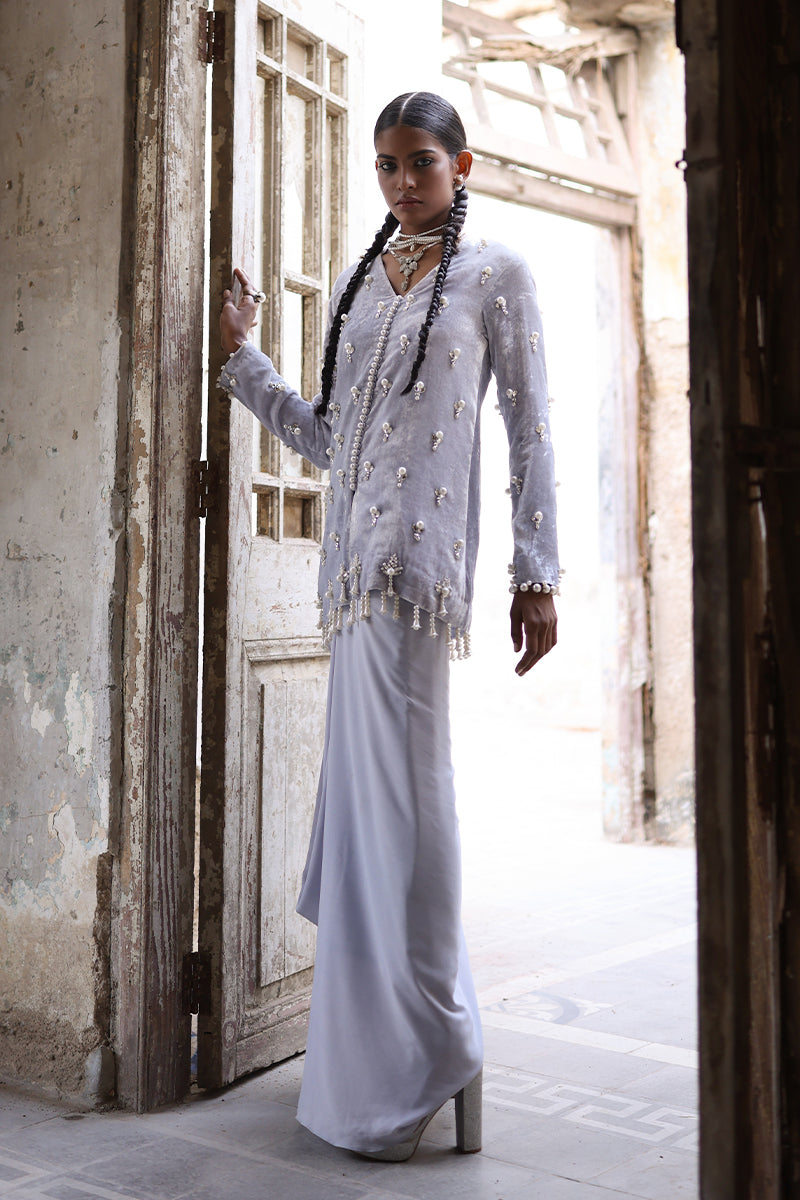 Wardha Saleem | Pure Velvet 25 | Afra - Designer Dress - Type : Ladies Clothes - Available at Libayah - 100% Original