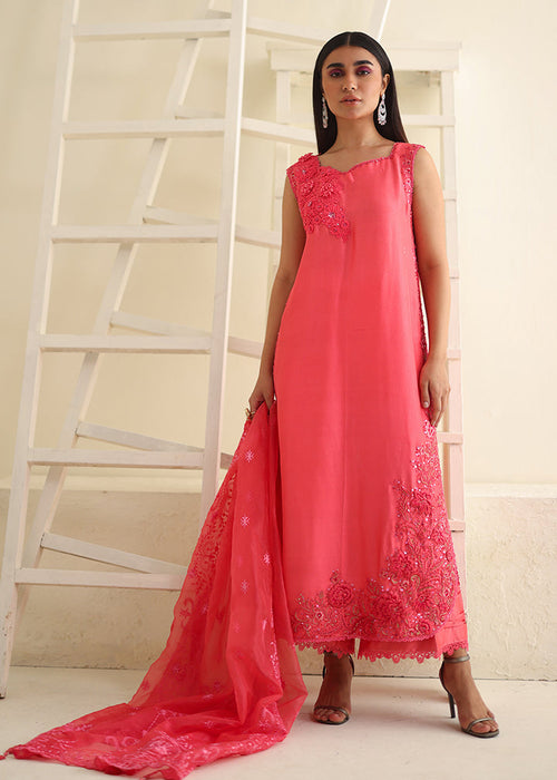 Umsha | Luxury Pret | TROPICAL PINK by Umsha - Designer Dress - Type: Ladies Clothes - Available at Libayah - 100% Original